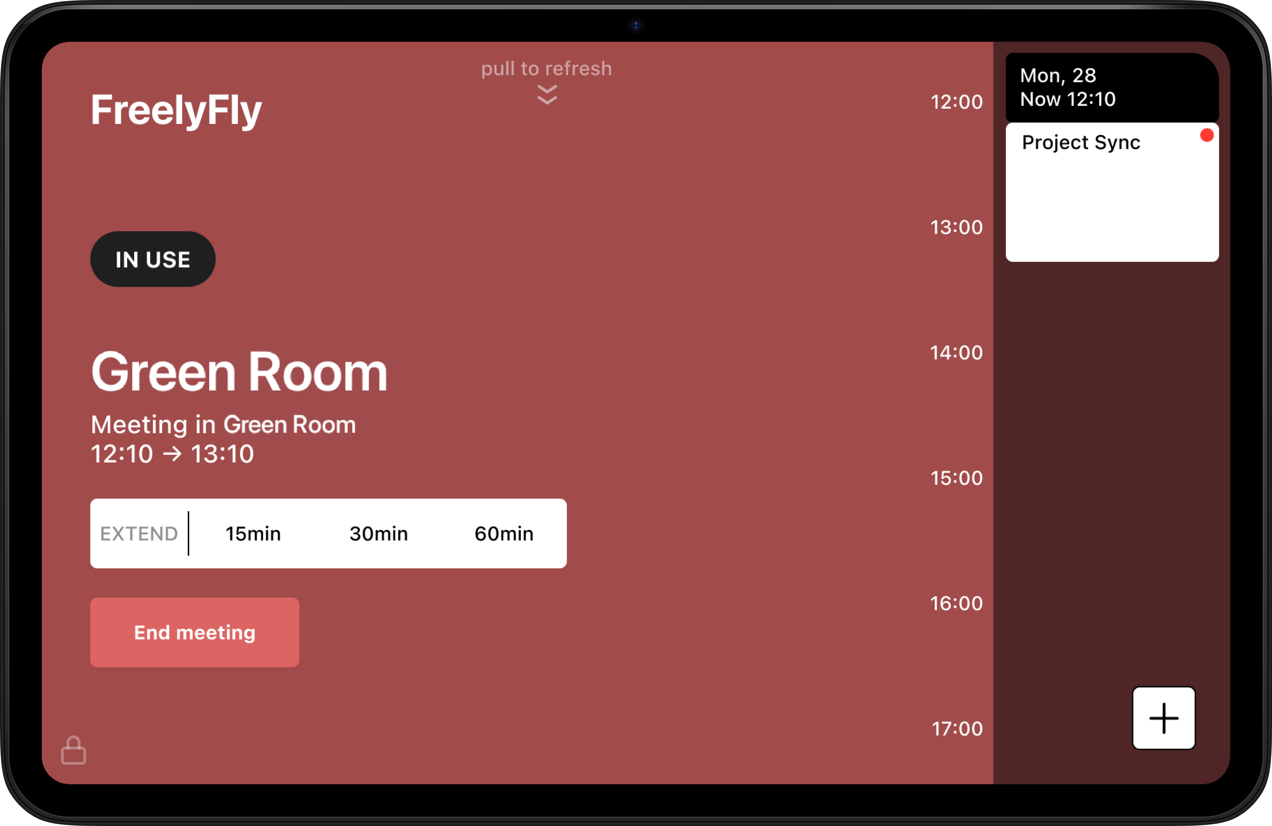 Room In Use Screen